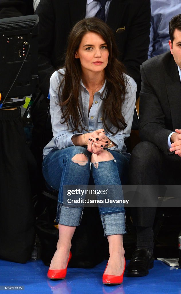 Celebrities Attend The Golden State Warriors Vs New York Knicks Game