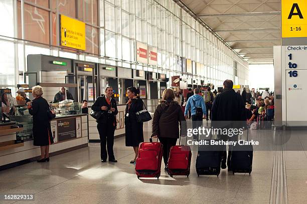General view of the arrival hall at Stansted Airport on February 28, 2013 in Bishop's Stortford, England. The deal between Heathrow Airport Holdings,...