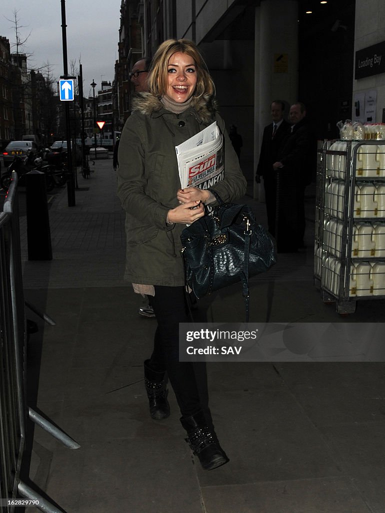 Holly Willoughby Sighting In London - February 28, 2013