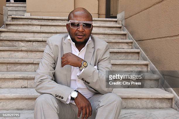 Controversial businessman Kenny Kunene talks to City Press newspaper on October 17, 2012 in Johannesburg, South Africa. He spoke about his upcoming...