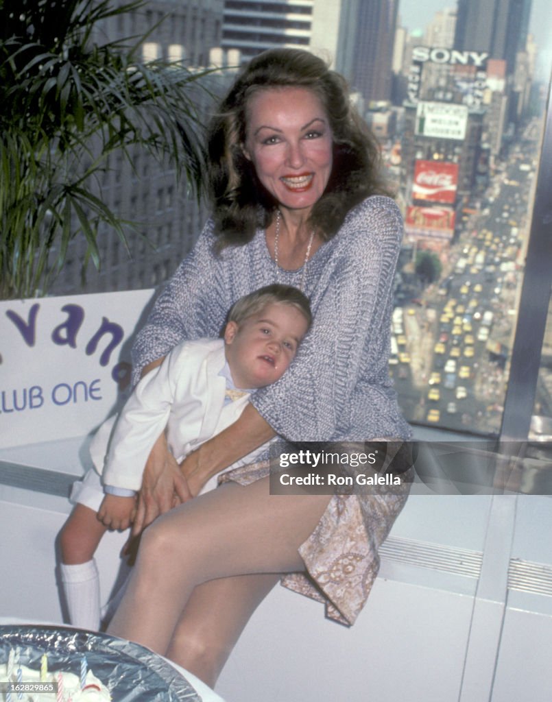 Actress Julie Newmar and son John attend Julie Newmar's 51st Birthday