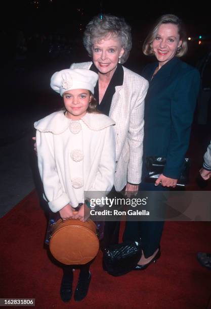 Actress June Lockhart, daughter Lizabeth Lockhart and granddaughter attend the Radio City Christmas Spectacular Opening Night on December 11, 1998 at...