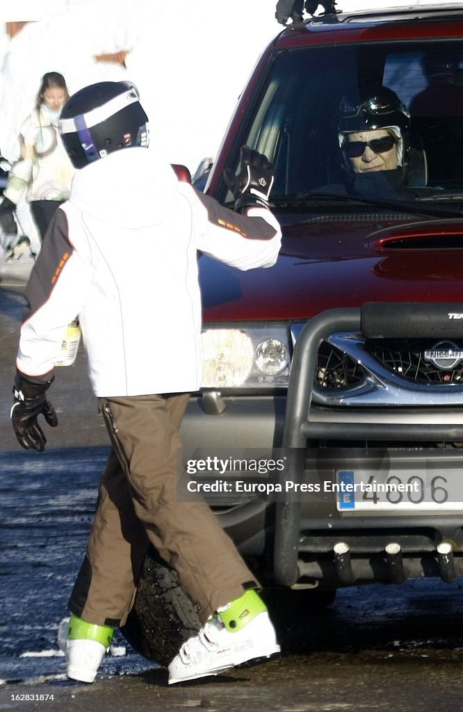 Princesses Cristina and Elena of Spain Sighting In Baqueira - February 16, 2013