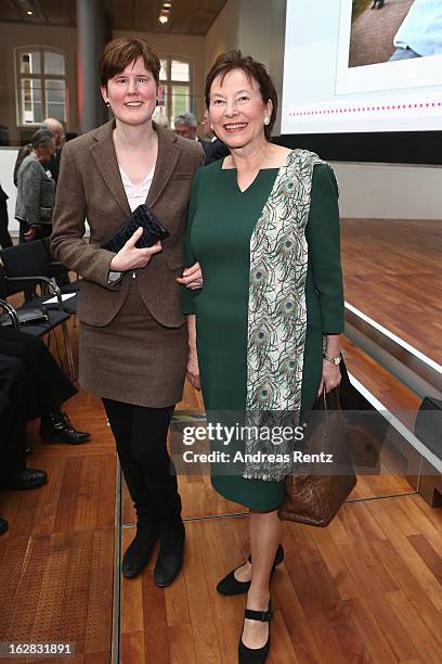 Ulrike Koehler and her mother Eva Luise Koehler attend the Eva Luise Koehler Research Award 2013 for rare diseases at the German Telekom representive...