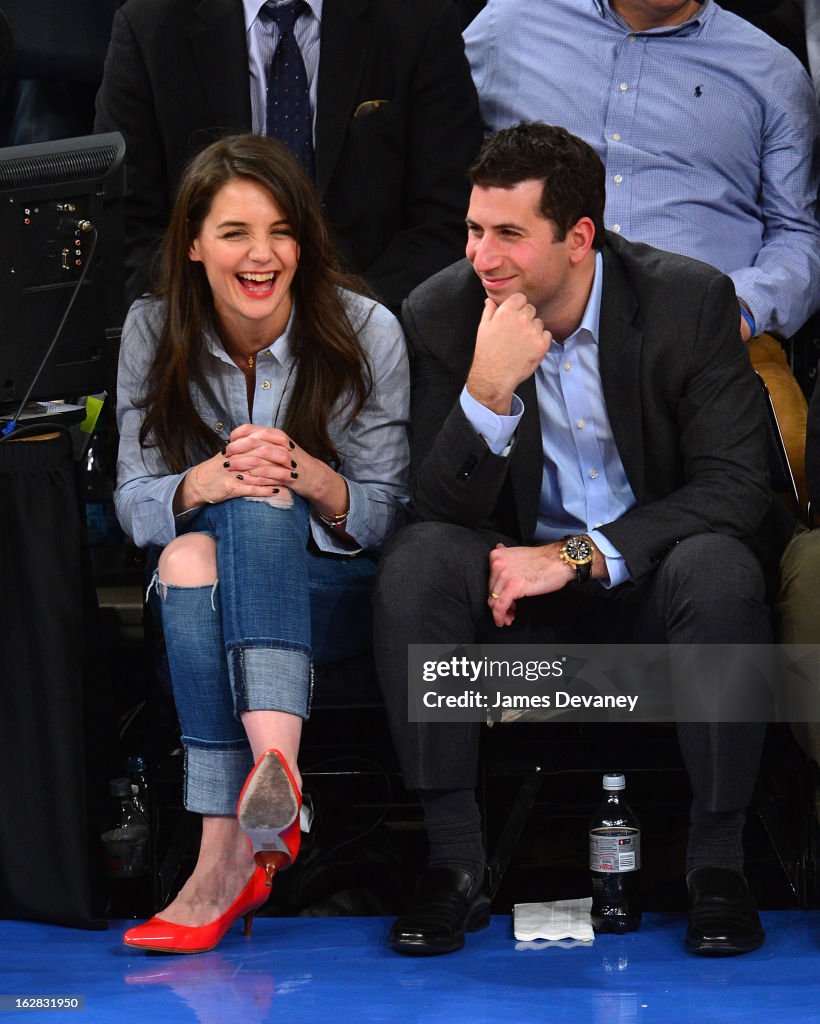 Celebrities Attend The Golden State Warriors Vs New York Knicks Game