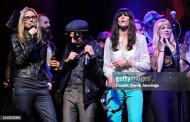 Aimee Mann, Ethan Miller, Jesse Malin, Nicki Bluhm and Catherine Pierces perform on stage as Jameson Best Fest launches Petty Fest at The Fillmore on...