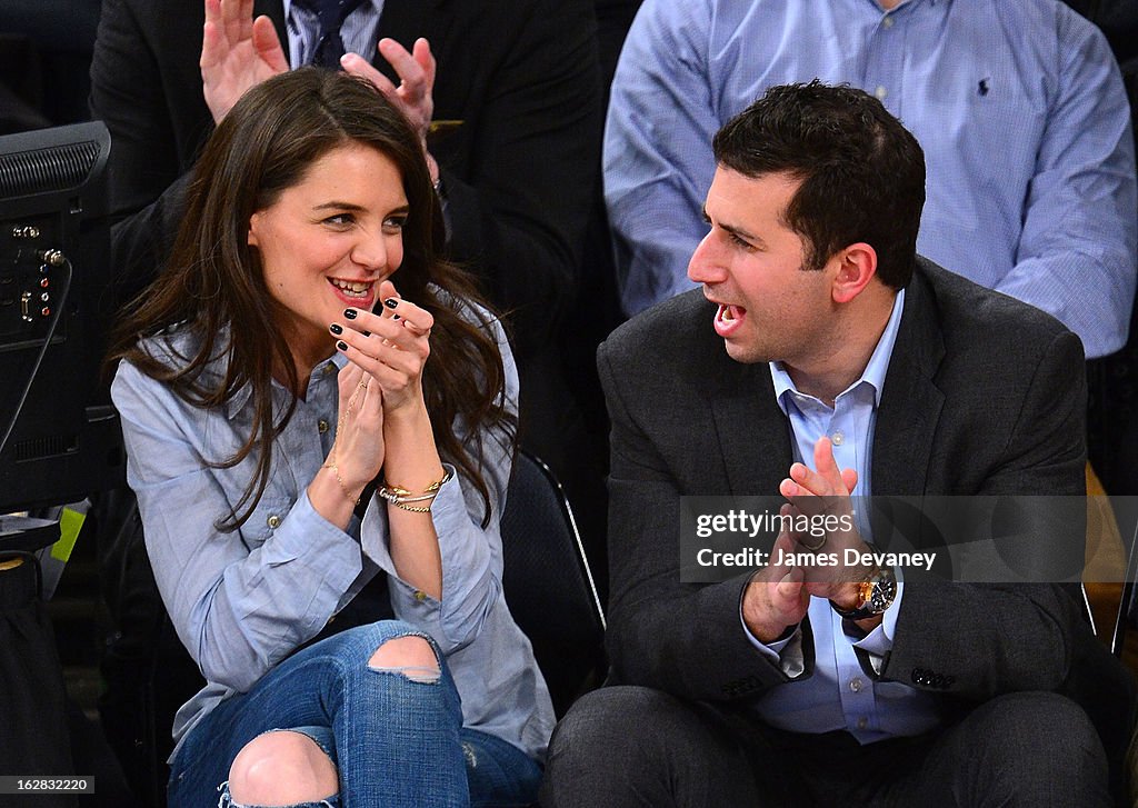 Celebrities Attend The Golden State Warriors Vs New York Knicks Game