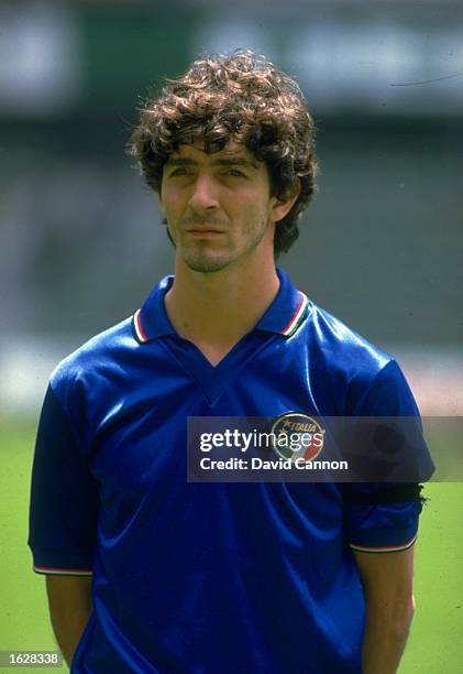 Portrait of Paolo Rossi the Italian Centre Forward during a Summer tour of Mexico. \ Mandatory Credit: David Cannon/Allsport