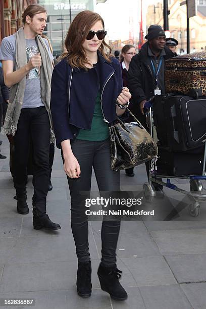 Chloe Moretz seen arriving from Paris on Eurostar at King's Cross St Pancras on February 28, 2013 in London, England.