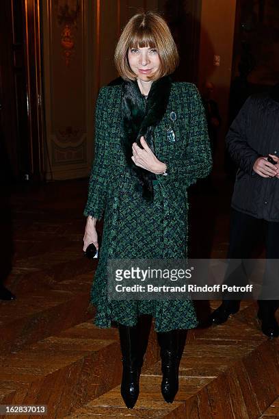 Anna Wintour attends the Balmain Fall/Winter 2013 Ready-to-Wear show as part of Paris Fashion Week on February 28, 2013 in Paris, France.