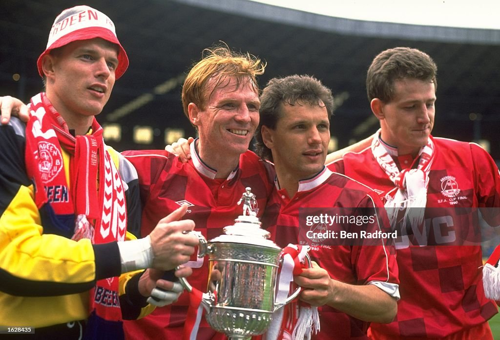 Theo Snelders, McLeish, Gilhaus and Brian Irvine all of Aberdeen