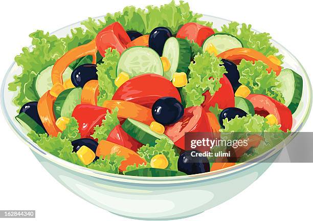 ilustrações, clipart, desenhos animados e ícones de salada - salada