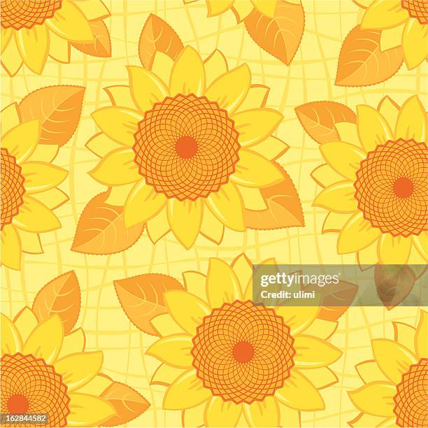 seamless background - single sunflower stock illustrations