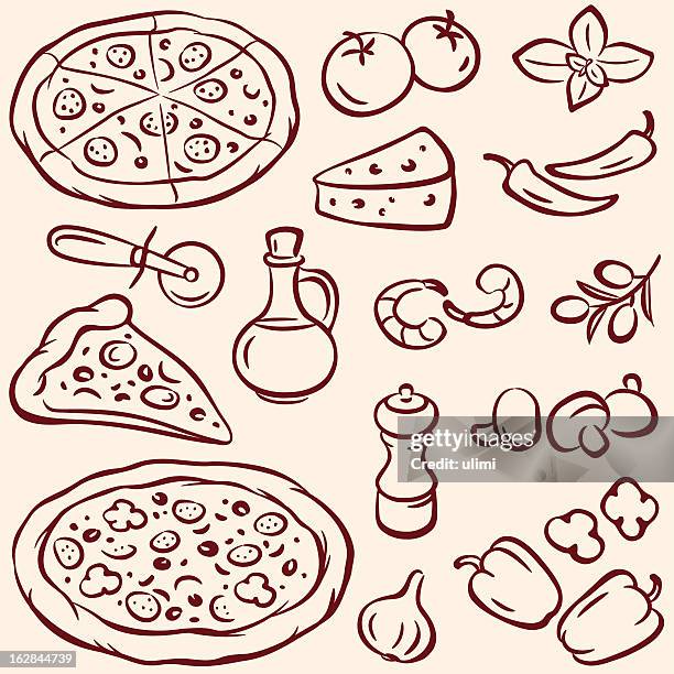 ilustraciones, imágenes clip art, dibujos animados e iconos de stock de pizza - recetas de cocina