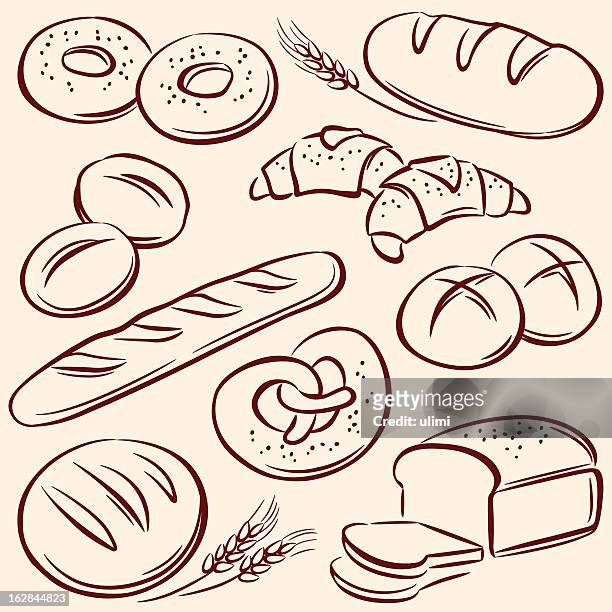 ilustrações, clipart, desenhos animados e ícones de pão - croassão