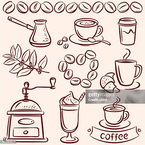 coffee - roasted coffee bean stock illustrations