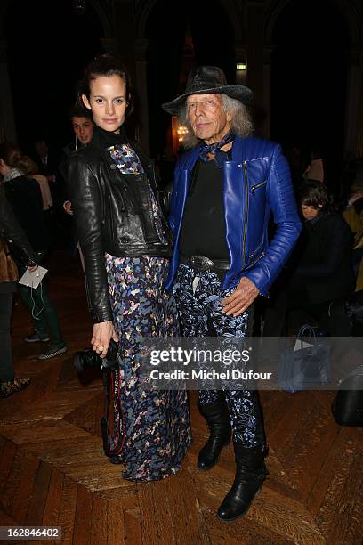 Charlotte Collard and James Goldstein attend the Balmain Fall/Winter 2013 Ready-to-Wear show as part of Paris Fashion Week on February 28, 2013 in...