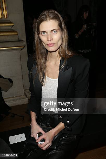Malgosia Bela attends the Balmain Fall/Winter 2013 Ready-to-Wear show as part of Paris Fashion Week on February 28, 2013 in Paris, France.