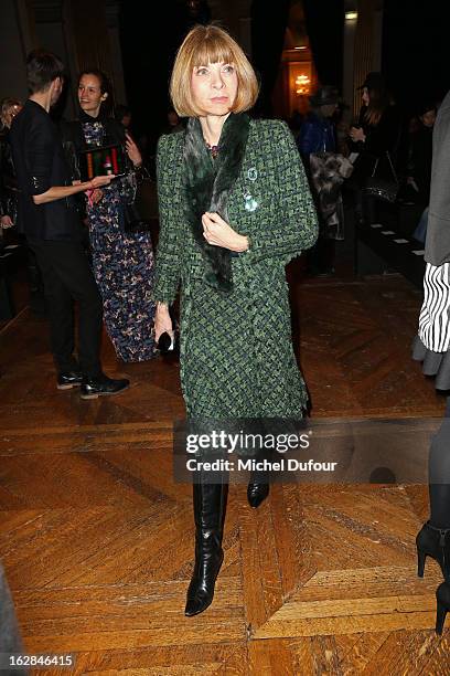 Anna Wintour attends the Balmain Fall/Winter 2013 Ready-to-Wear show as part of Paris Fashion Week on February 28, 2013 in Paris, France.