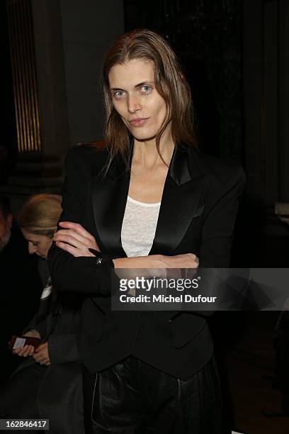 Malgosia Bela attends the Balmain Fall/Winter 2013 Ready-to-Wear show as part of Paris Fashion Week on February 28, 2013 in Paris, France.