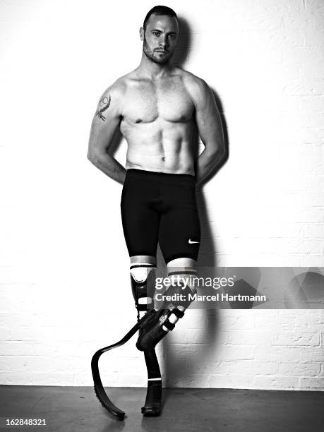 South African sprinter Oscar Pistorius is photographed for the April 2012 issue of Marie Claire France in Paris, France.