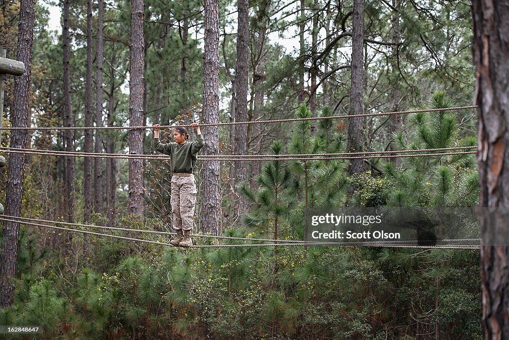 Women Attend Marine Boot Camp At Parris Island, South Carolina