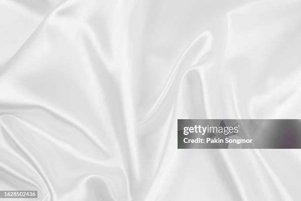 white color fabric cloth polyester texture and textile background. - satin shirt stock pictures, royalty-free photos & images