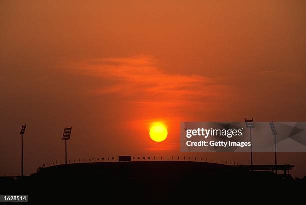 General view of the Khalifa Stadium at sunset during the Asian World Cup Qualifying Finals in Qatar. \ Mandatory Credit: Allsport UK /Allsport