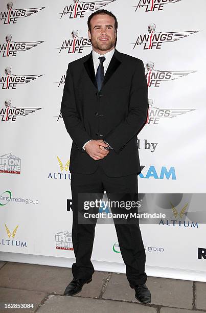 Rugby player Jamie Roberts attends a dinner and ball hosted by The Cord Club in aid of Wings For Life at One Marylebone on February 28, 2013 in...