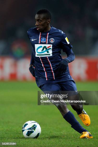 Blaise Matuidi of PSG in action during the French Cup match between Paris Saint-Germain FC and Marseille Olympic OM at Parc des Princes on February...