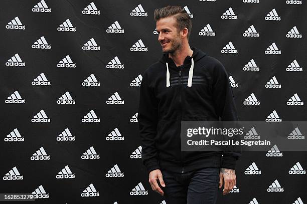 David Beckham attends an autograph session at adidas Performance Store Champs-Elysees on February 28, 2013 in Paris, France.