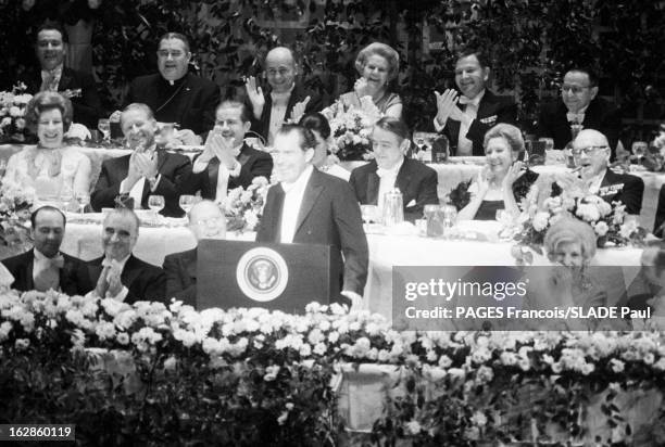 Official Visit Of Georges Pompidou To The United States In 1970. Etats-Unis, Chicago, février-mars 1970, visite officielle du président de la...