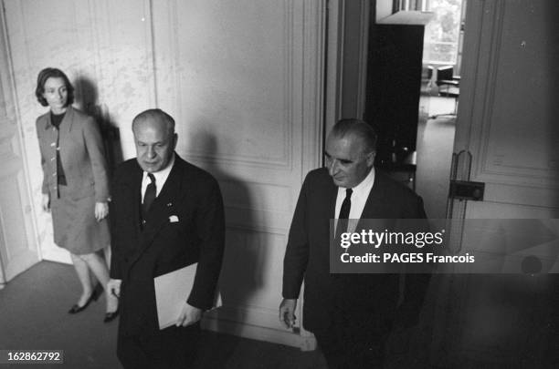 Georges Pompidou Composing His Government. France, Paris, 20 février 1969, le président de la république française Georges POMPIDOU reçoit...