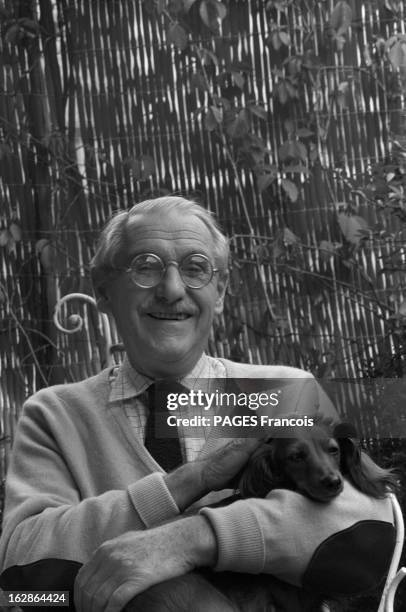 Rendezvous With Jean Anouilh At His Daughter Catherine. France, Paris, 18 septembre 1978, l'écrivain et dramaturge français Jean ANOUILH, de passage...