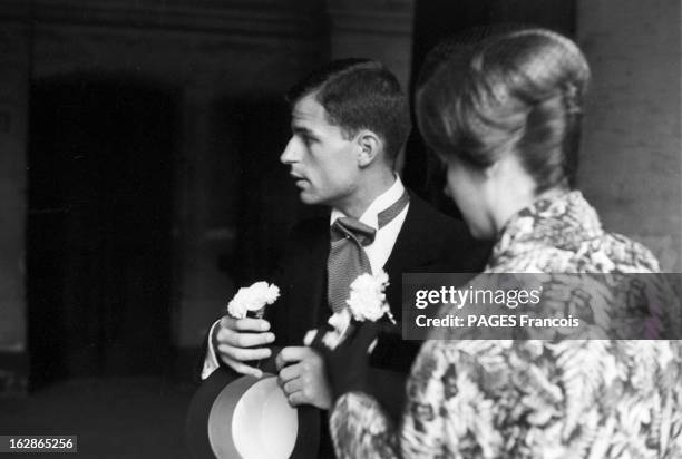 Marriage Of Caroline Prouvost. Paris, le 22 décembre 1959 est célébré en l'église des Invalides le mariage de la petite-fille de Jean PROUVOST,...