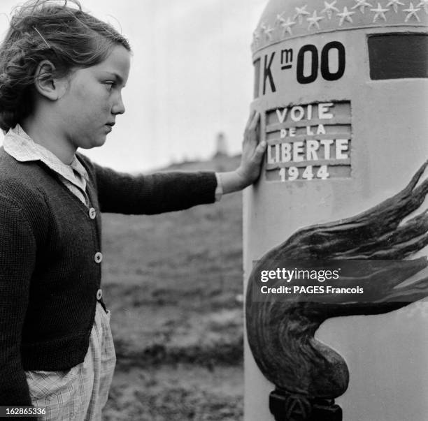 President Rene Coty In Normandy For The 10Th Anniversary Of The Landing Of June 6Th, 1944. Lors de la commémoration du débarquement de juin 1944 avec...