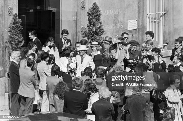 Wedding Of Paloma Picasso And Rafael Lopez Sanchez. France, Paris, 5 mai 1978, Paloma PICASSO est une créatrice de mode et une femme d'affaires...