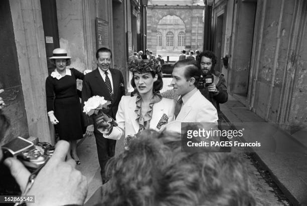 Wedding Of Paloma Picasso And Rafael Lopez Sanchez. France, Paris, 5 mai 1978, Paloma PICASSO est une créatrice de mode et une femme d'affaires...