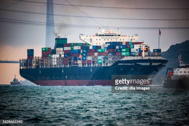 The container ship 'Joseph Schulte', which has been stranded in the Odesa port of Ukraine since February 24 when Russia attacked Ukraine, passed...