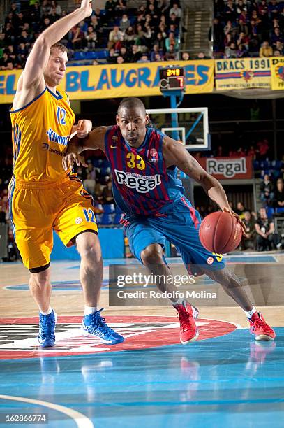 Pete Mickeal, #33 of FC Barcelona Regal in action during the 2012-2013 Turkish Airlines Euroleague Top 16 Date 9 between FC Barcelona Regal v BC...