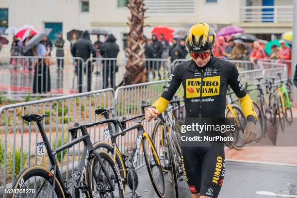 Jonas Vingegaard , winner of the 2023 Tour de France, during his presentation in the second stage of La Vuelta a Espana 2023, in Mataro, Spain, on...