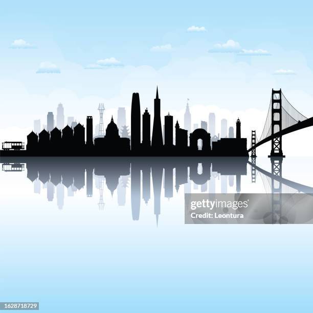 san francisco (all buildings are complete and moveable) - coit tower stock illustrations