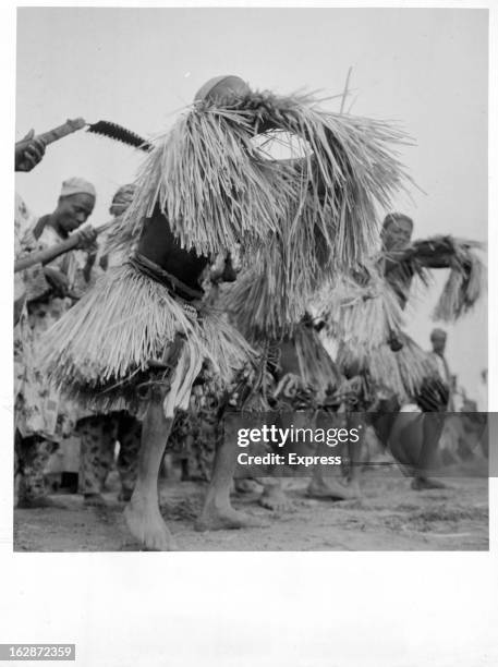 Nigerian Tribesman In Kaduna Dancing, 2/4/56.