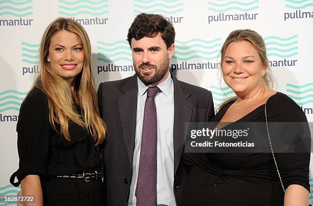 Carla Goyanes, Antonio Matos and Caritina Goyanes attend the Blue Night by Pullmantur at Neptuno Palace on February 28, 2013 in Madrid, Spain.