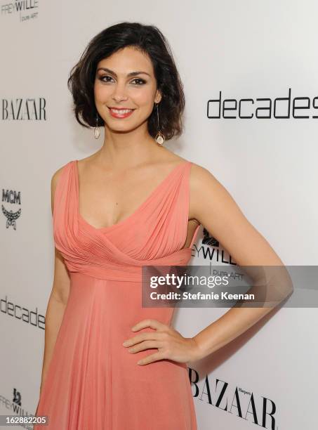 Actress Morena Baccarin attends the Harper's BAZAAR celebration of the launch of Bravo TV's "The Dukes of Melrose" starring Cameron Silver and...