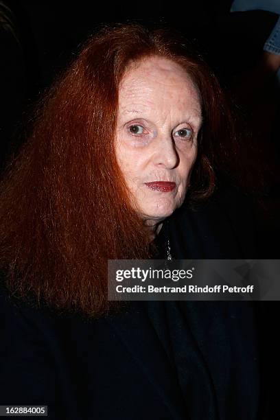 Grace Coddington attends the Nina Ricci Fall/Winter 2013 Ready-to-Wear show as part of Paris Fashion Week on February 28, 2013 in Paris, France.