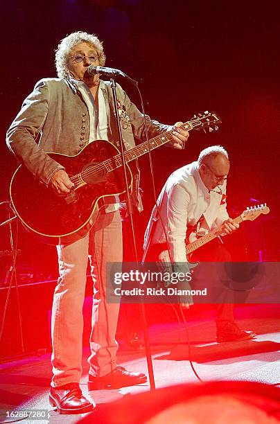 The Who's Roger Daltre yand Pete Townsend perform during the Who Cares Benefit For Teen Cancer America Memorial Sloan-Kettering Cancer Center at The...