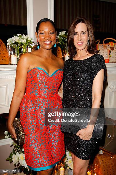 Actress Garcelle Beauvais and MCM Director Julie Browne attend the Dukes Of Melrose launch hosted by Decades, Harper's BAZAAR, and MCM on February...