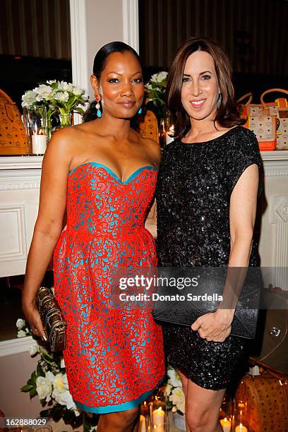 Actress Garcelle Beauvais and MCM Director Julie Browne attend the Dukes Of Melrose launch hosted by Decades, Harper's BAZAAR, and MCM on February...