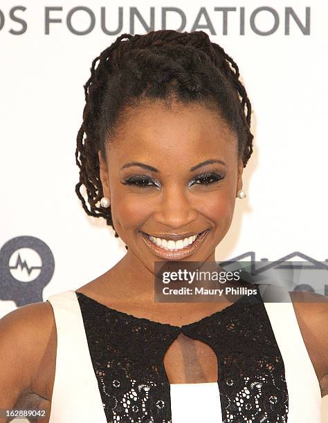 Shanola Hampton arrives at the 21st Annual Elton John AIDS Foundation Academy Awards Viewing Party at Pacific Design Center on February 24, 2013 in...